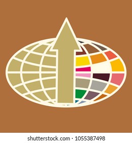 New colorful icon with WWW globe with arrow.