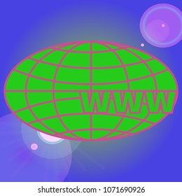 New colorful icon with WWW globe.