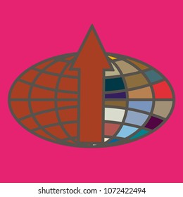 New colorful icon with WWW globe with arrow.