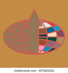 New colorful icon with WWW globe with arrow.