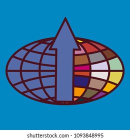 New colorful icon with WWW globe with arrow.