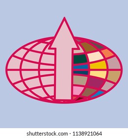 New colorful icon with WWW globe with arrow.