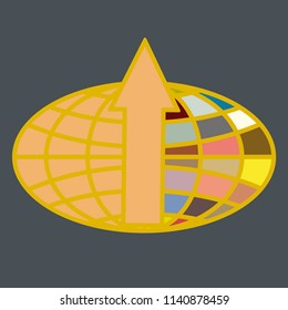 New colorful icon with WWW globe with arrow.