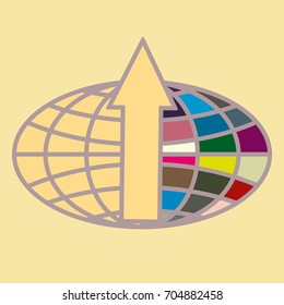New colorful icon with WWW globe with arrow.