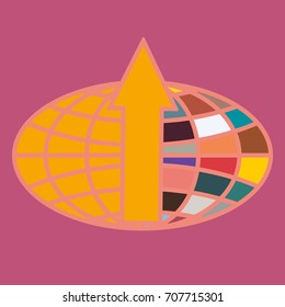 New colorful icon with WWW globe with arrow.