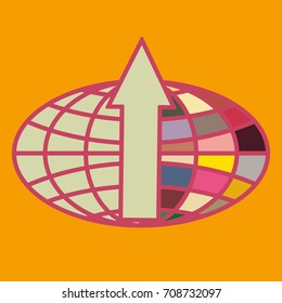 New colorful icon with WWW globe with arrow.