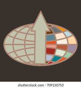 New colorful icon with WWW globe with arrow.