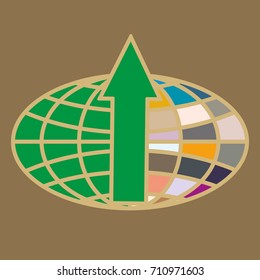 New colorful icon with WWW globe with arrow.