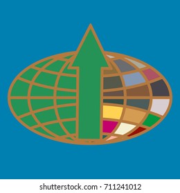 New colorful icon with WWW globe with arrow.