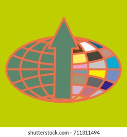 New colorful icon with WWW globe with arrow.