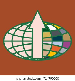 New colorful icon with WWW globe with arrow.