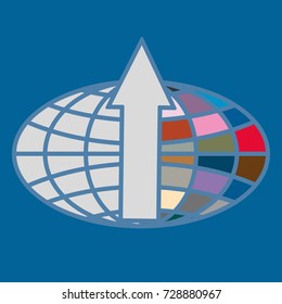 New colorful icon with WWW globe with arrow.