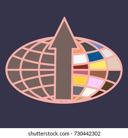 New colorful icon with WWW globe with arrow.