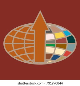 New colorful icon with WWW globe with arrow.