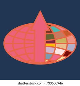 New colorful icon with WWW globe with arrow.
