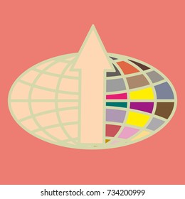 New colorful icon with WWW globe with arrow.