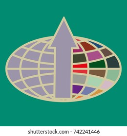 New colorful icon with WWW globe with arrow.