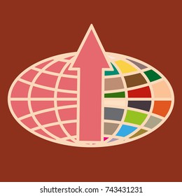 New colorful icon with WWW globe with arrow.