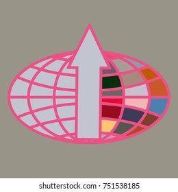 New colorful icon with WWW globe with arrow.