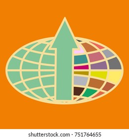 New colorful icon with WWW globe with arrow.