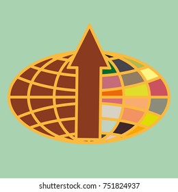 New colorful icon with WWW globe with arrow.