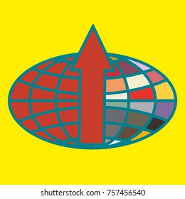 New colorful icon with WWW globe with arrow.