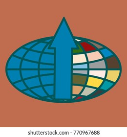 New colorful icon with WWW globe with arrow.