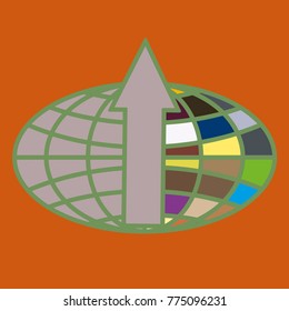 New colorful icon with WWW globe with arrow.
