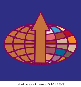New colorful icon with WWW globe with arrow.