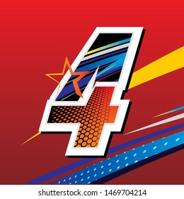New Colorful Racing Number Original Design