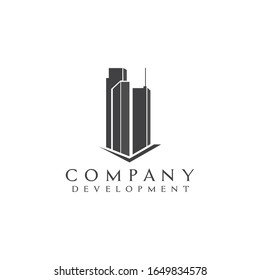 new colorful realty skyline building logo design vector graphic modern style. Rooftops, logos.