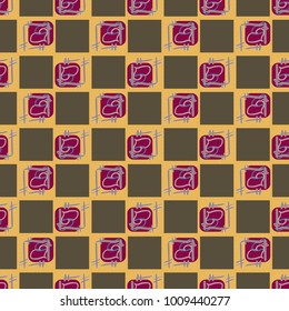 New colorful seamless pattern with doodle heart.