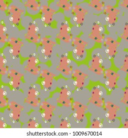 New colorful seamless pattern with doodle heart.
