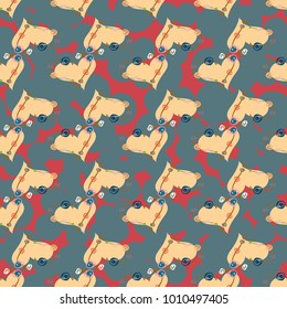 New colorful seamless pattern with doodle heart.