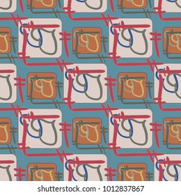 New colorful seamless pattern with doodle heart.