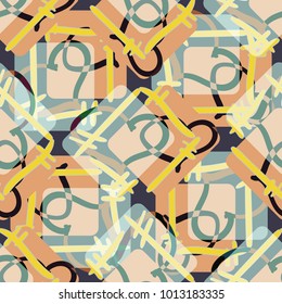 New colorful seamless pattern with doodle heart.