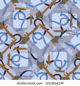 New colorful seamless pattern with doodle heart.