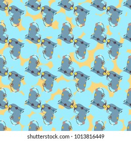 New colorful seamless pattern with doodle heart.