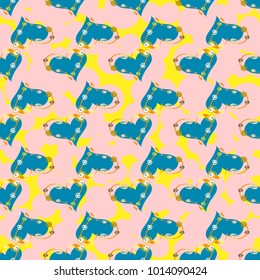 New colorful seamless pattern with doodle heart.