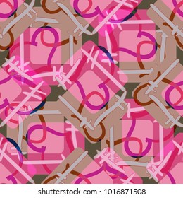 New colorful seamless pattern with doodle heart.