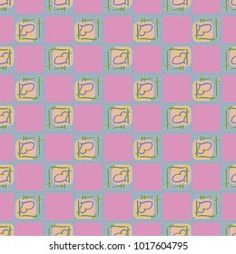 New colorful seamless pattern with doodle heart.