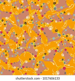 New colorful seamless pattern with doodle heart.