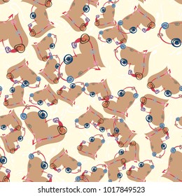 New colorful seamless pattern with doodle heart.