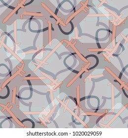 New colorful seamless pattern with doodle heart.