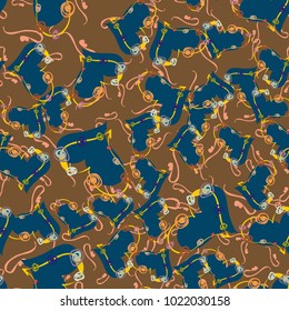 New colorful seamless pattern with doodle heart.