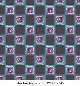 New colorful seamless pattern with doodle heart.
