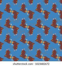 New colorful seamless pattern with doodle heart.