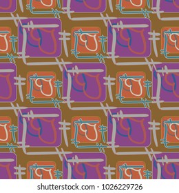 New colorful seamless pattern with doodle heart.