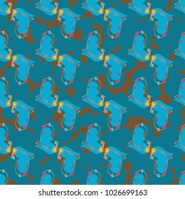New colorful seamless pattern with doodle heart.