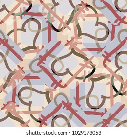 New colorful seamless pattern with doodle heart.